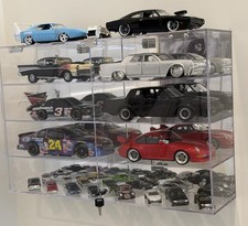 Car Display Case Acrylic Mirrored 8 Slot Wall Diecast 1/18 Model Storage Cabinet