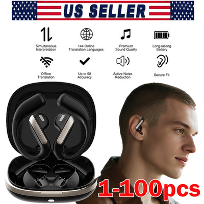 3IN1 Smart Voice Translation Earbuds 144+ Languages Real Time Translator US Lot