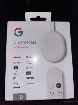 Google Chromecast w/ Google TV HD Snow GA03131-US NEW SEALED Media Streamer
