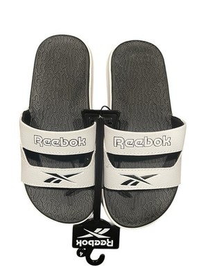 Reebok Lightweight Slide Sandals White Black Slip On 