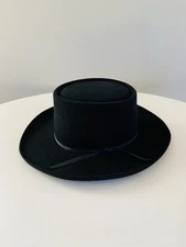 Lucchese 4X Beaver Black Cowboy Hat 6 7/8 Long Oval Western Fur Felted