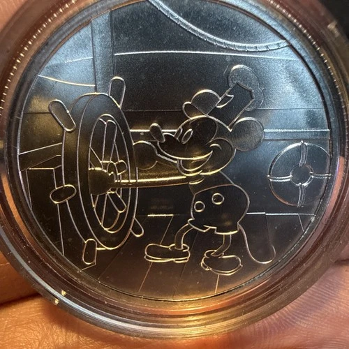 Steamboat Willie 1928 Mickey Mouse Disney 1 OZ .999 Silver bullion coin mint