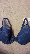 Image of 34F BOUX AVENUE NAVY CORALIE PLUNGE BRA BNWOT RRP £34