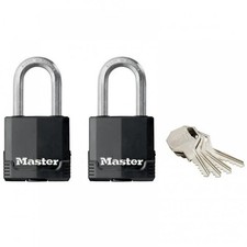 Image of Master Lock Excell Weather Tough 49mm Keyed Alike Padlocks M115TLF Twin Pack