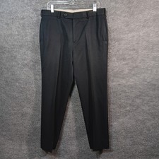 Brooks Brothers Madison Dress Pants Mens 35x30 Black Wool Straight Leg Formal