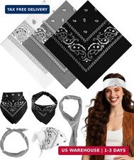 MEEZY 3/6/10 Pack Bandanas for Women Men, Paisley Pattern Bandana Handkerchiefs