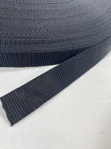 1 inch 100yd roll of BLACK polypro medium ~1.5mm webbing new crafts sewing - Picture 2 of 2