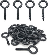 Screw Eyes, 2 Inch Metal Eye Hook, Zinc Plated Self Tapping Screw Hooks Ring, Ey