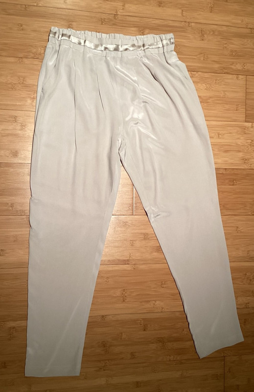 Nice Connection champagne taupe Women's Pull On Silk Pants Size M, from Germany
