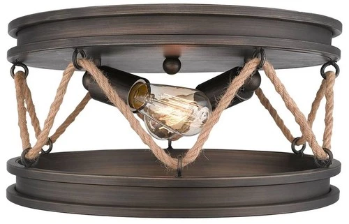 Golden Lighting Chatham 14" Wide Gunmetal Bronze 2-Light Ceiling Light - Picture 3 of 6