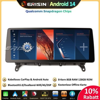 12.3'' Qualcomm 128GB Android 14 Autoradio Für BMW X3 F25 CIC GPS CarPlay DAB+ BT