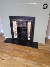 Large Victorian Antique Cast Iron Fire Place Fireplace 