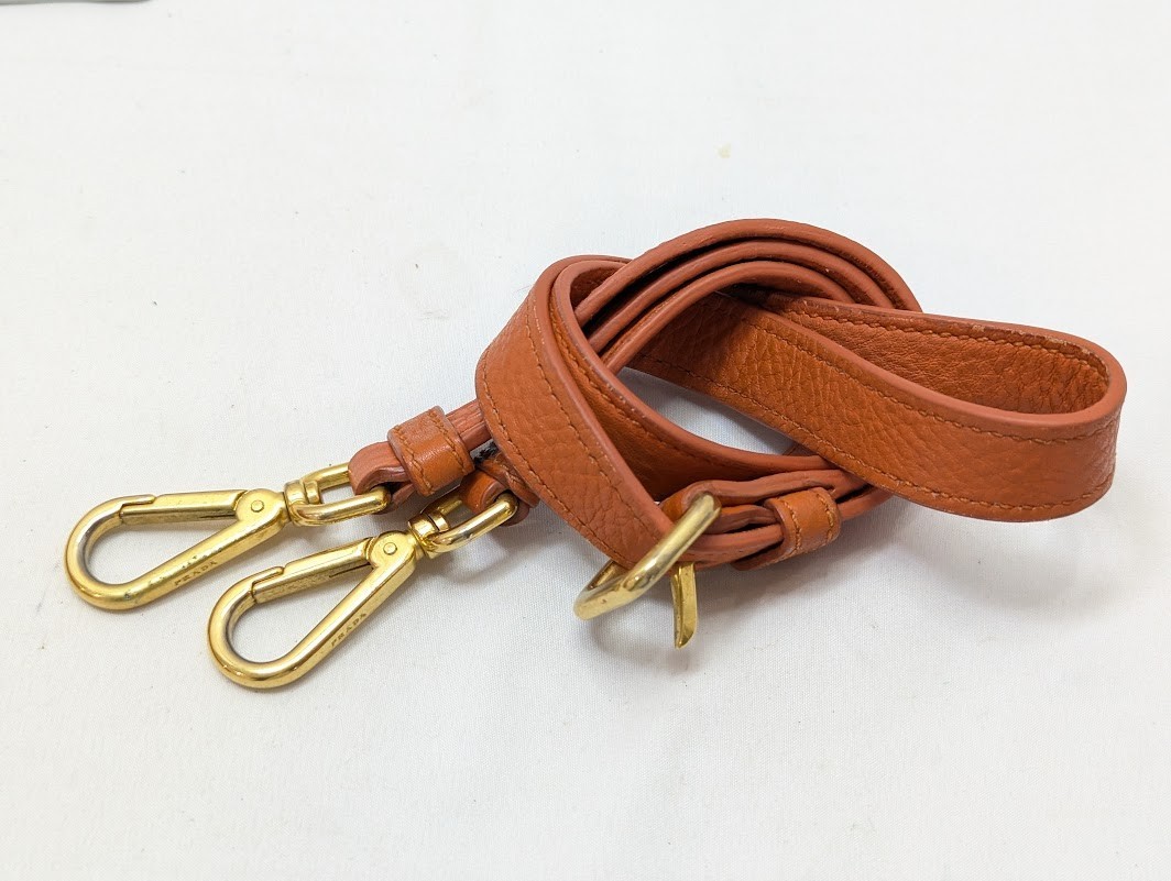 PRADA Vitello Daino Logo Leather 2way Shoulder Tote Bag Orange BN1713 Authentic thumbnail 20