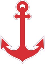 3.5x5 Red Anchor Sticker Vinyl Vehicle Bumper Window Sticker Tumbler Cup Decal