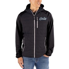 Men's-Cutter & Buck  Black UCF Knights Rainier Eco Hybrid PrimaLoft Raglan