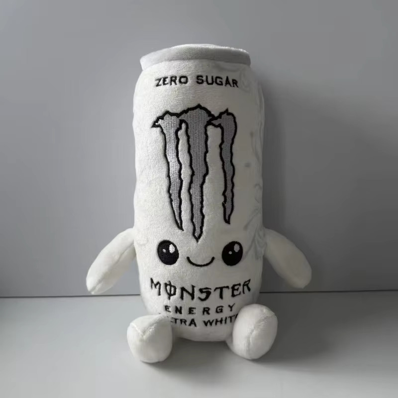 Juguete de peluche Zero Sugar White Monster Energy Drink - Linda muñeca suave decoración de regalo