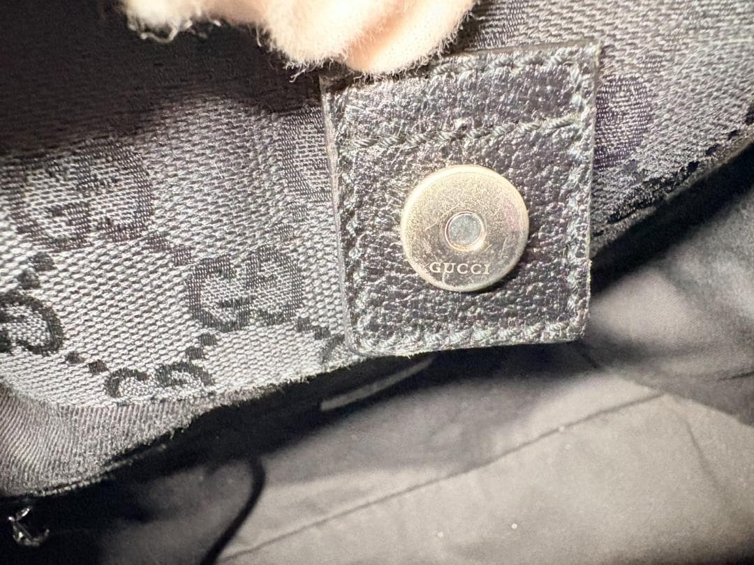 GUCCI GG Canvas Tote Bag Black Authentic Near Mint thumbnail 9