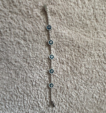 925 Sterling Silver Evil Eye Tennis Bracelet ...