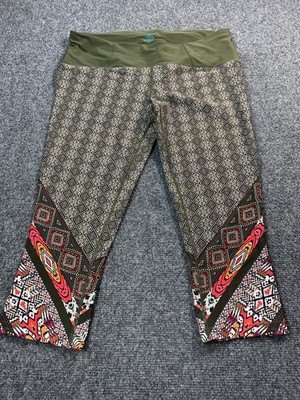 PrAna Leggings Womens Large Green Tapered Leg Stretch Lightweight Capri