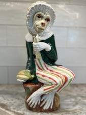 Vintage Italian Majolica Monkey Statue Figure...