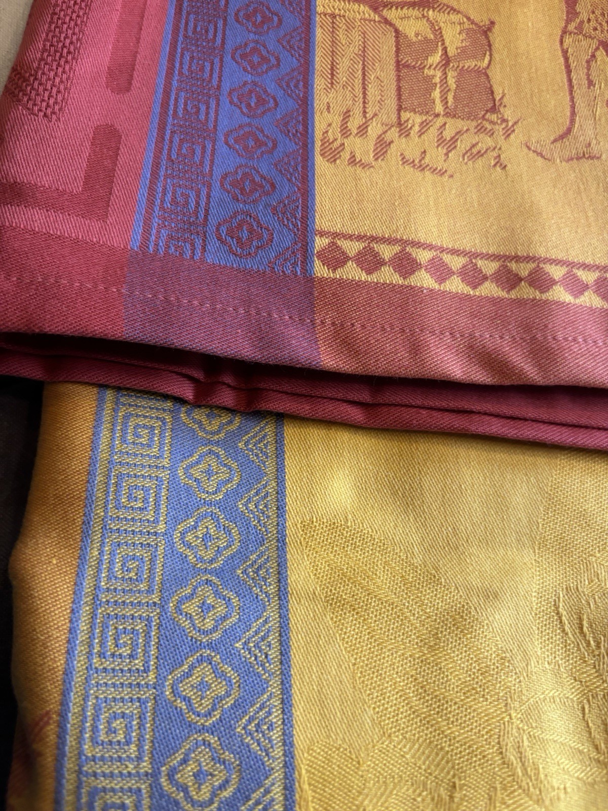 Primrose Bordier Chinese Market Saffron Le Jacquard Francais Tablecloth 69” x 98