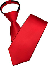 3.15"  8cm  Mens Solid Satin Tie Pre-tied Adjustable Zipper Necktie for Business