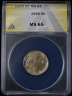 1929 Buffalo Nickel 5c- ANACS MS 65 Great Looking Coin!