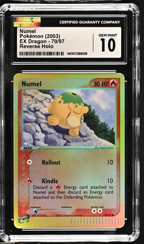 2003 Pokémon TCG Numel EX Dragon 70/97 Reverse Holo Common CGC 10 Gem Mint