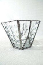 Clear Glass VOTIVE CANDLEHOLDER Textured Design with 3 Tea Light Candles