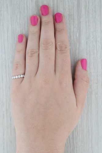 2ctw Diamante Eternity Matrimonio Anello 14k Oro Bianco Anniversario a Fascia - Foto 8 di 9