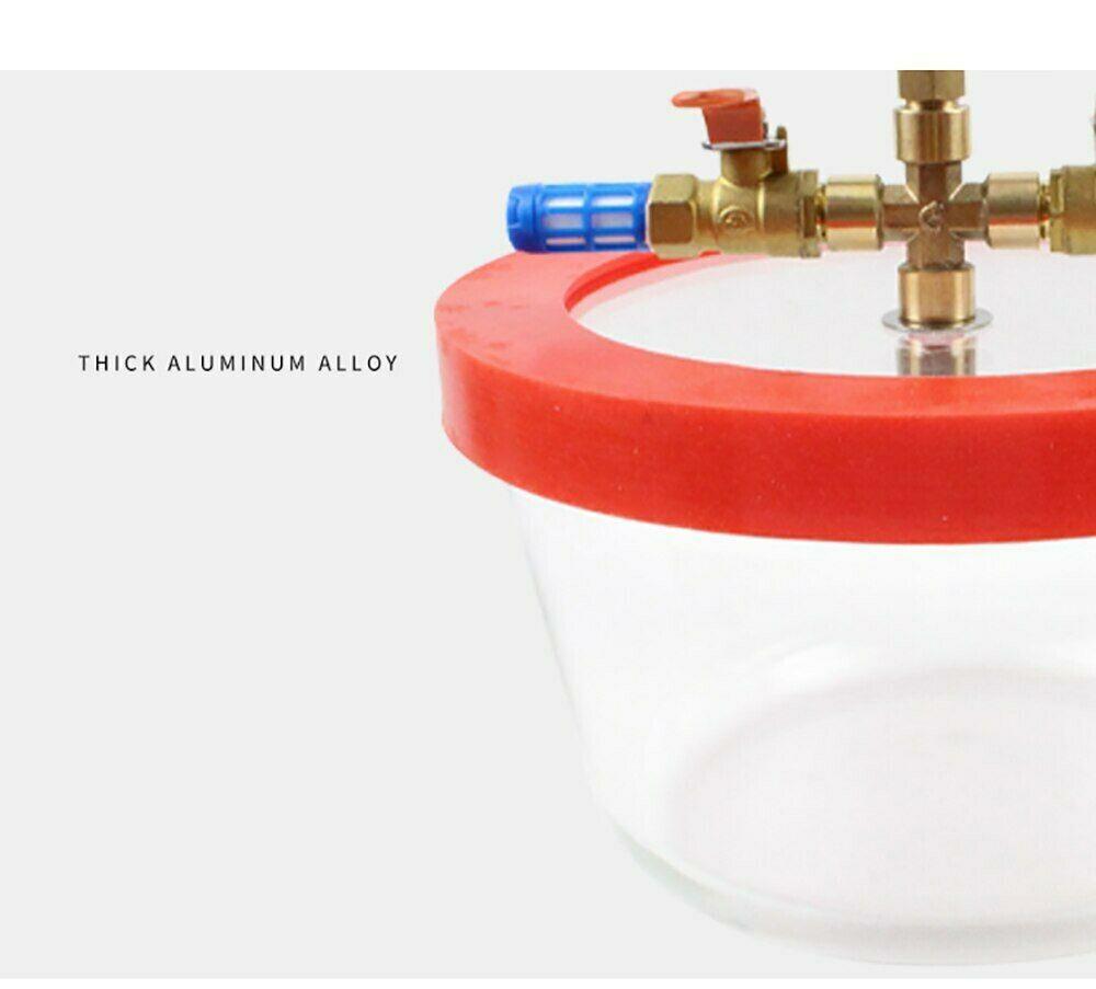 3L Transparent Pyrex Vacuum Chamber Silicone Epoxy Resin Defoaming Vacuum Barrel