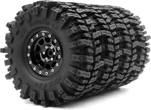Four 1.9 Beadlock Wheels & 120mm Mud Slingers - Perfect for 1/10 Scale Crawlers - Picture 3 of 11