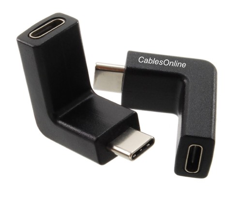 2-Pack Right-Angle USB-3.1 Type-C Male to Type-C Female Extension Adapters - Picture 2 of 3