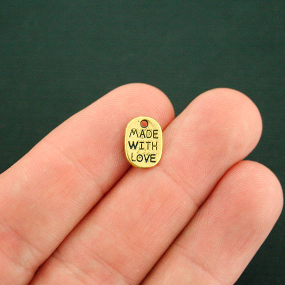 20 Made with Love Charms Antique Gold Tone - GC1227 | eBay