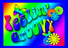 Feeling Groovy Rainbow Style Butterfly Flower Power Hippie Peach Not War MAGNET