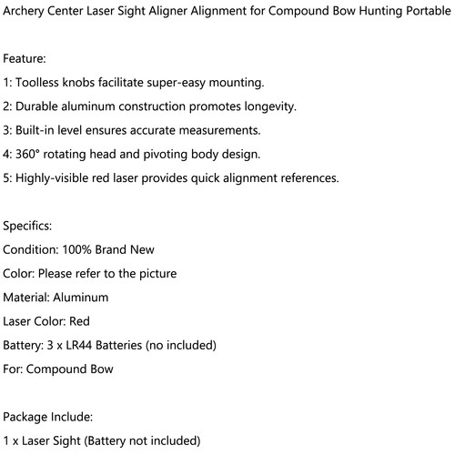 Archery Center Laser Sight Aligner Alignment For Compound Bow Huntin Portable UE - Picture 8 of 8