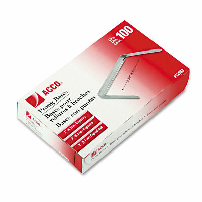 Acco Standard Two-Piece Paper Fasteners 2'' Capacity 2 3/4'' Center Silver 100/Box