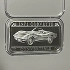 1971 Corvette Convertible Rare Collectors Ingot Bar 1 Troy Oz .999 Fine Silver