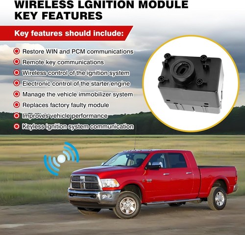 Wireless Ignition Switch Node Module With Key For Dodge For Jeep 68210150AB - Picture 4 of 7