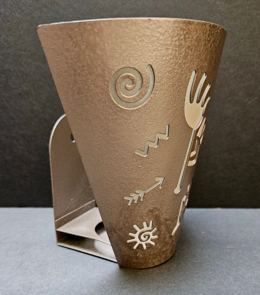 Aplique de pared para velas Southwest Kokopelli 6,25" ~ Sostiene una taza votiva de vidrio Foto 3 de 4