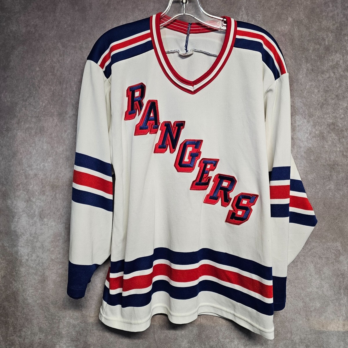 Vintage 90s CCM Maska NHL New York Rangers White Hockey Vintage 90s CCM Maska NHL New York Rangers White Hockey