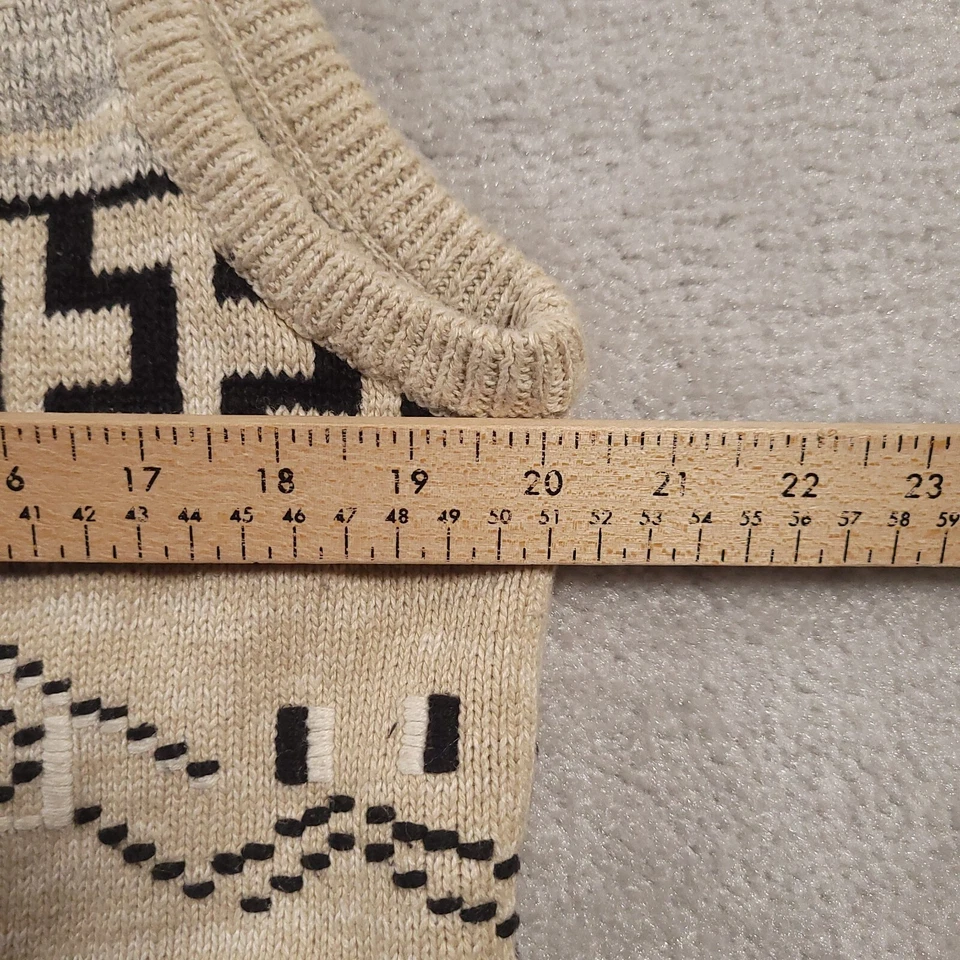 Vtg Crazy Horse Women's M Sweater Vest Aztec Big Lebowski 90s V-Neck Button Up - Image 4 of 4