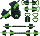 66LBS Adjustable Weight Dumbbell Barbell Kettlebell Set Home Gym Fitness