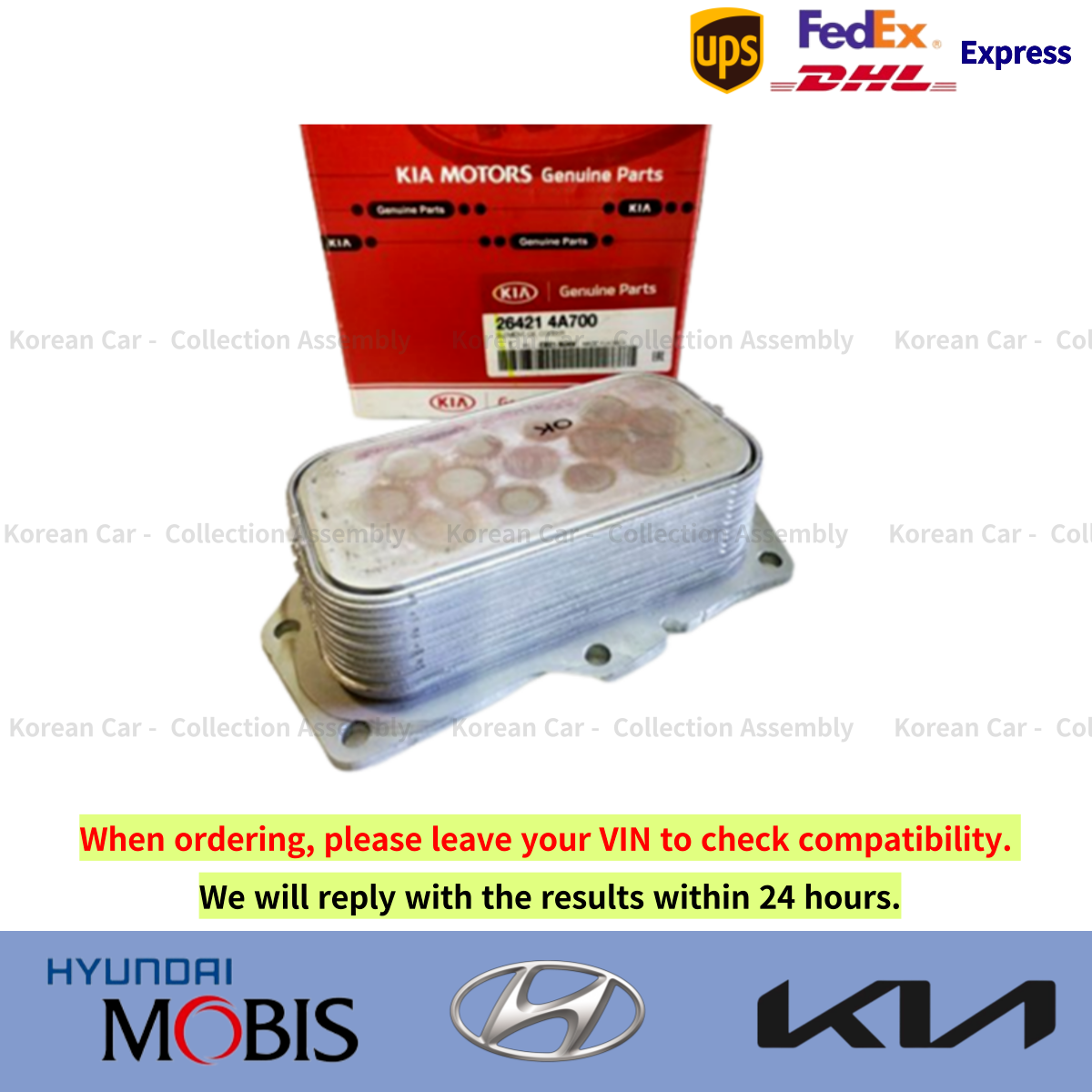264214A700 Genuine Element Oil Cooler for Hyundai D4cb H-1 Stares