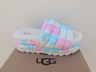 UGG ALL GENDER PRIDE LOGO MAXI SLIDE PLATFORM SANDALS, WOMEN US 10