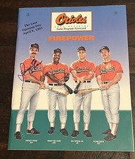 DWIGHT EVANS SIGNED BALTIMORE ORIOLES OPENING DAY PROGRAM 4/8/91 DEWEY RED SOX