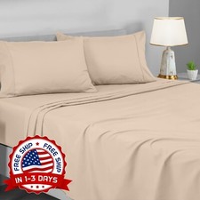 Juego De S banas Queen Size Beige Para Cama Sabanas Hotel 4 Piezas En Oferta Set