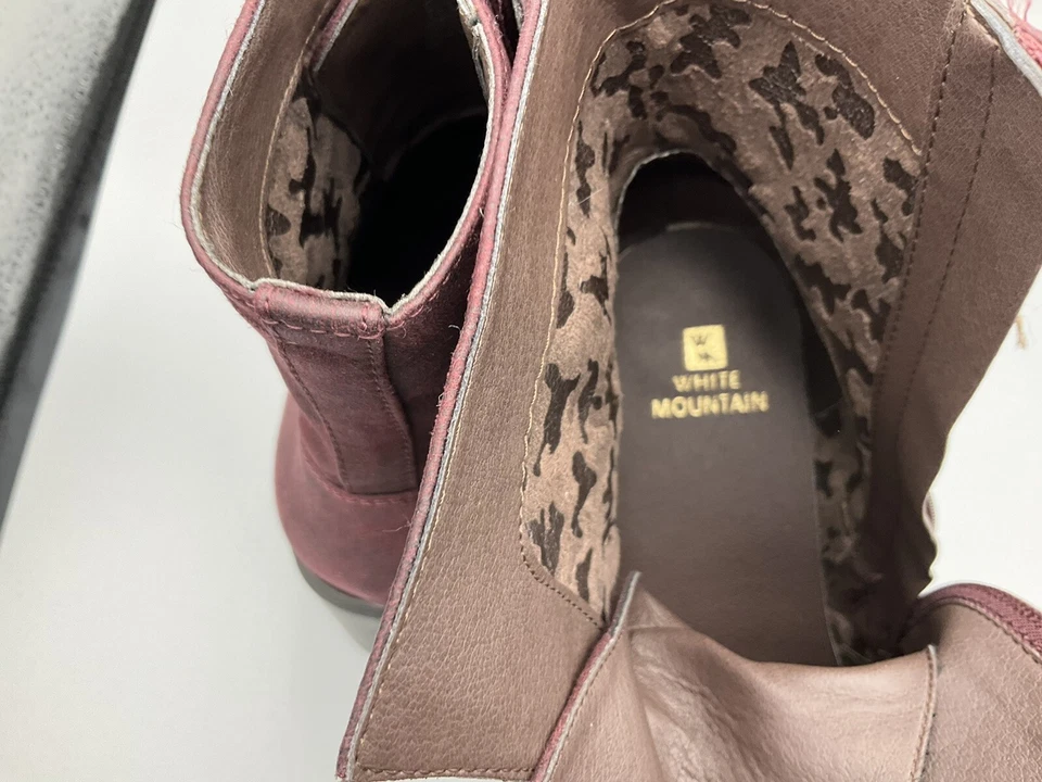 Bota Dorian WHITE MOUNTAIN 11 W Tobillo Borgoña Tacón Grueso Con Cordones Cremallera*Bonita Foto 4 de 4