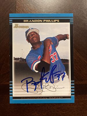 BRANDON PHILLIPS 2002 BOWMAN AUTOGRAPHED SIGNED AUTO BASEBALL CARD 258