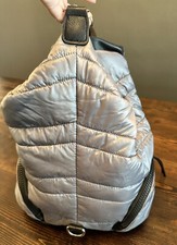 Sondra Roberts Squared Metallic/gray Puffer Quilted Backpack Purse Unique Design